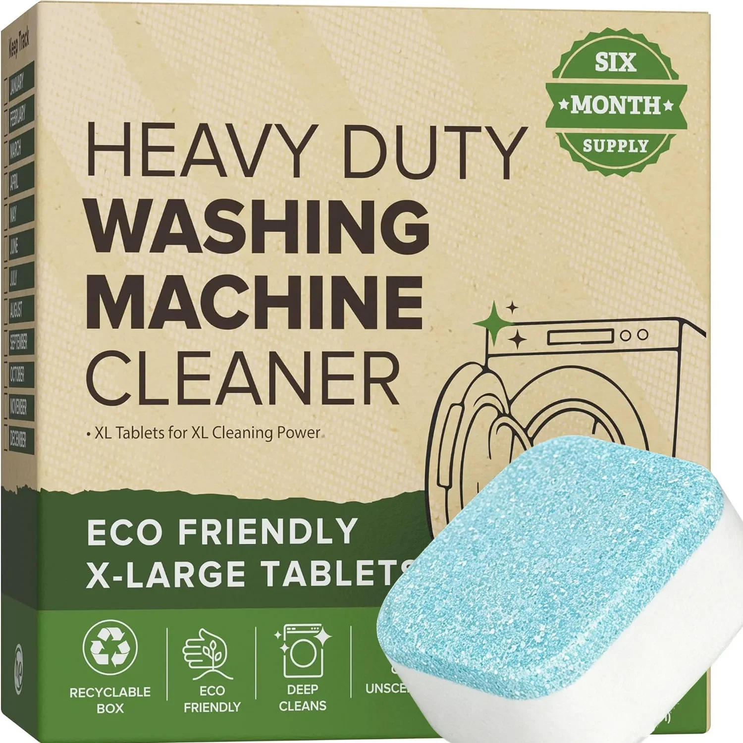 Heavy Equipment Washing - Tabletki do intensywnego czyszczenia pralki, usuwające